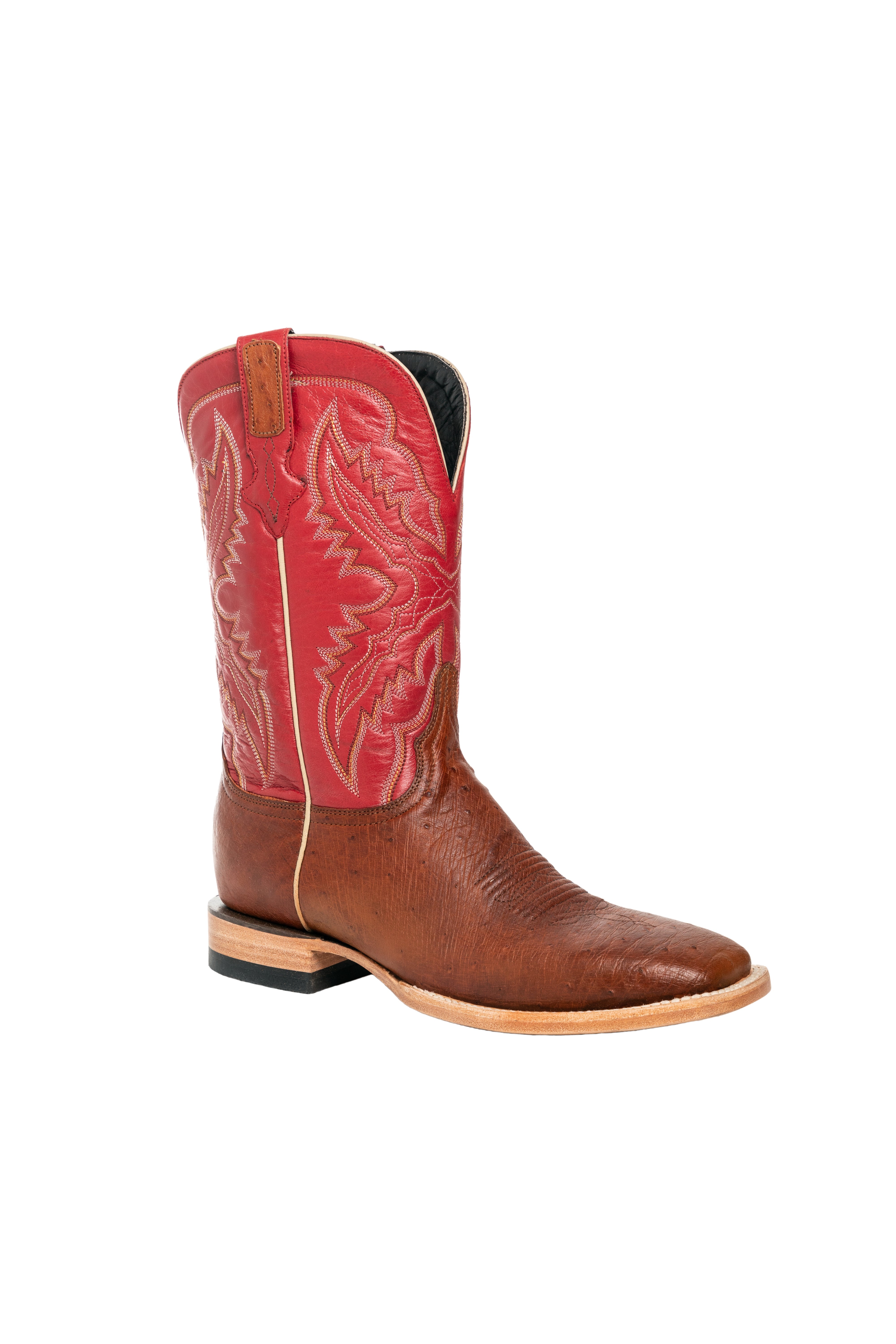 Resistol Boots - Smooth Quill Ostrich - Square Toe - Cognac