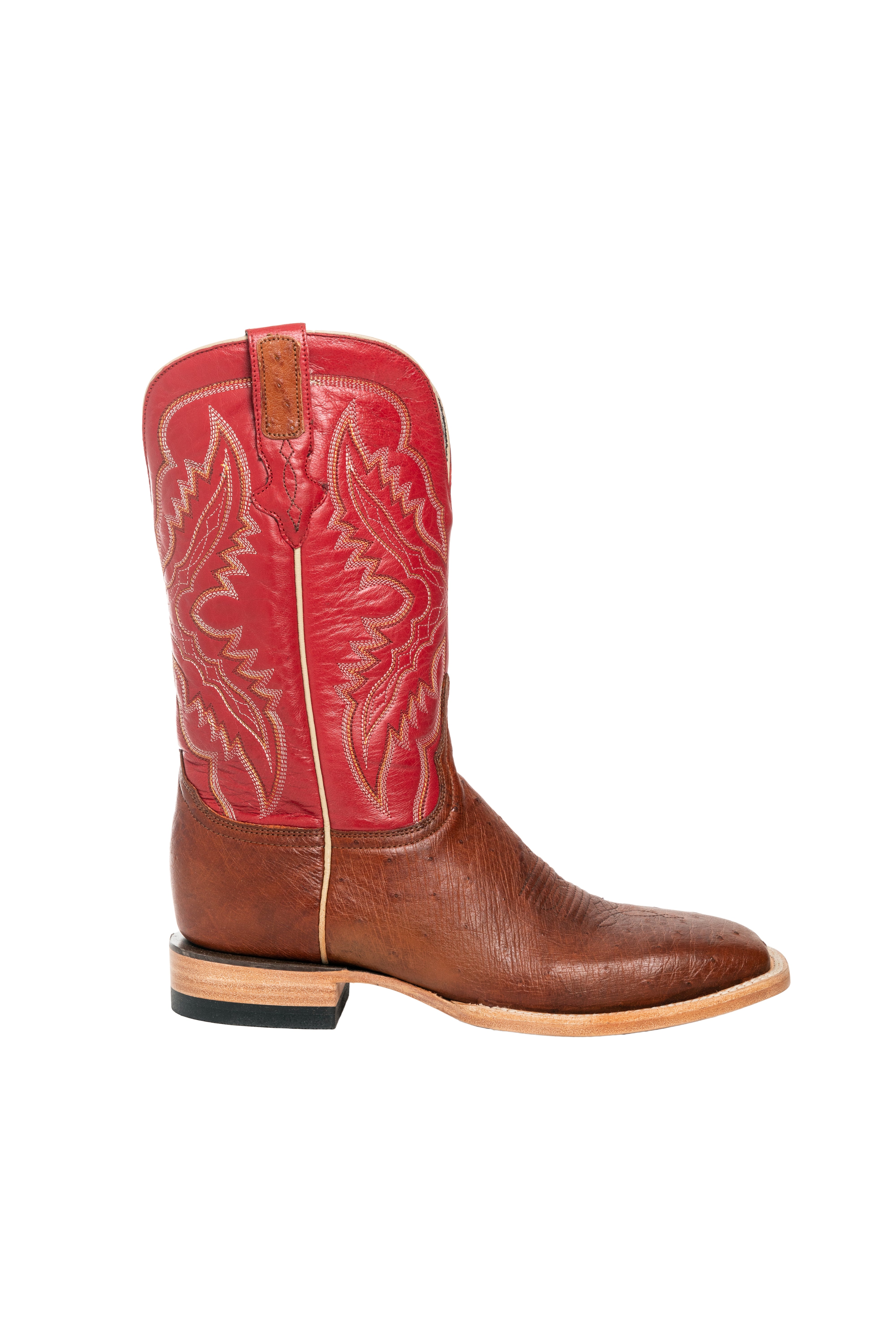 Resistol Boots - Smooth Quill Ostrich - Square Toe - Cognac