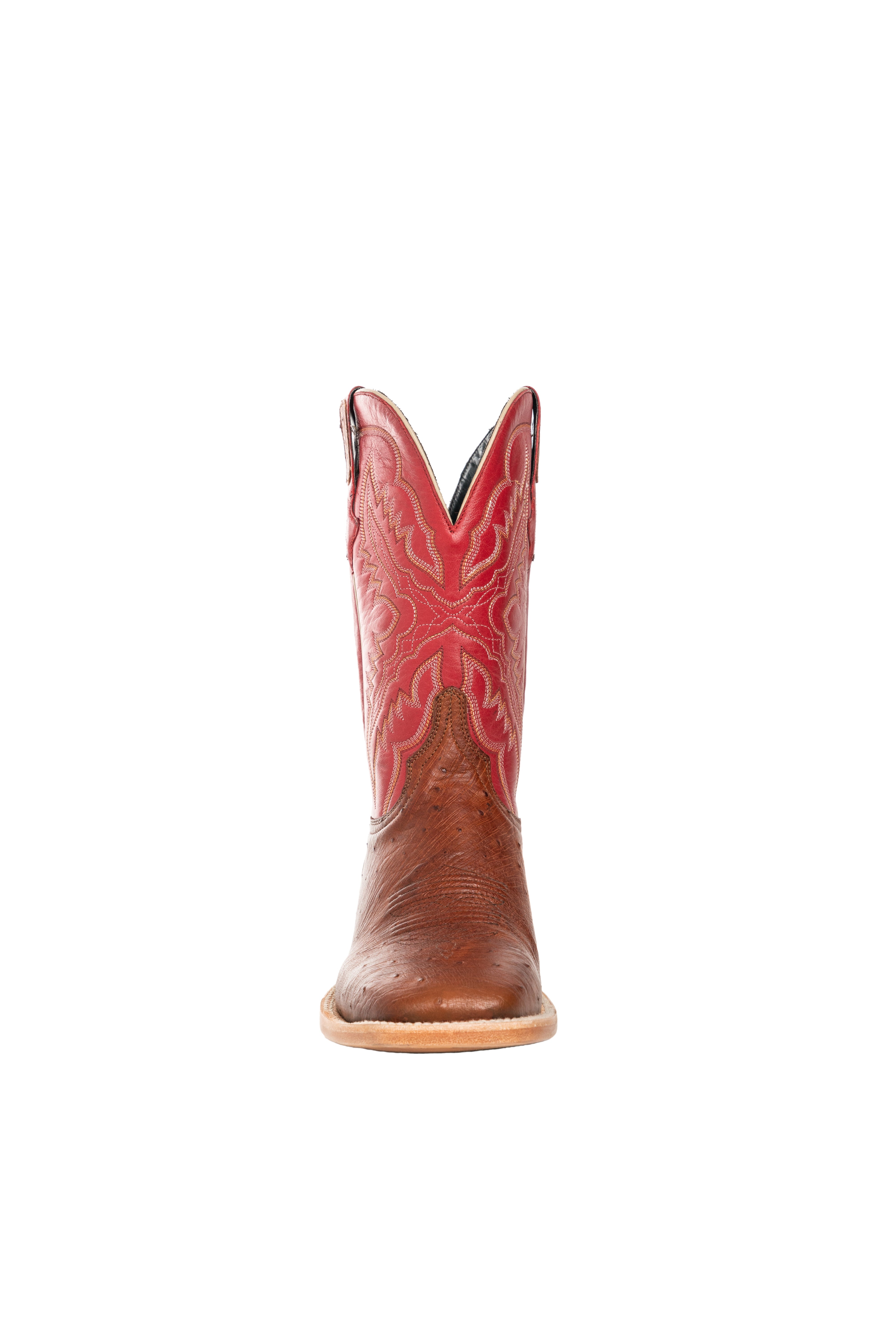 Resistol Boots - Smooth Quill Ostrich - Square Toe - Cognac