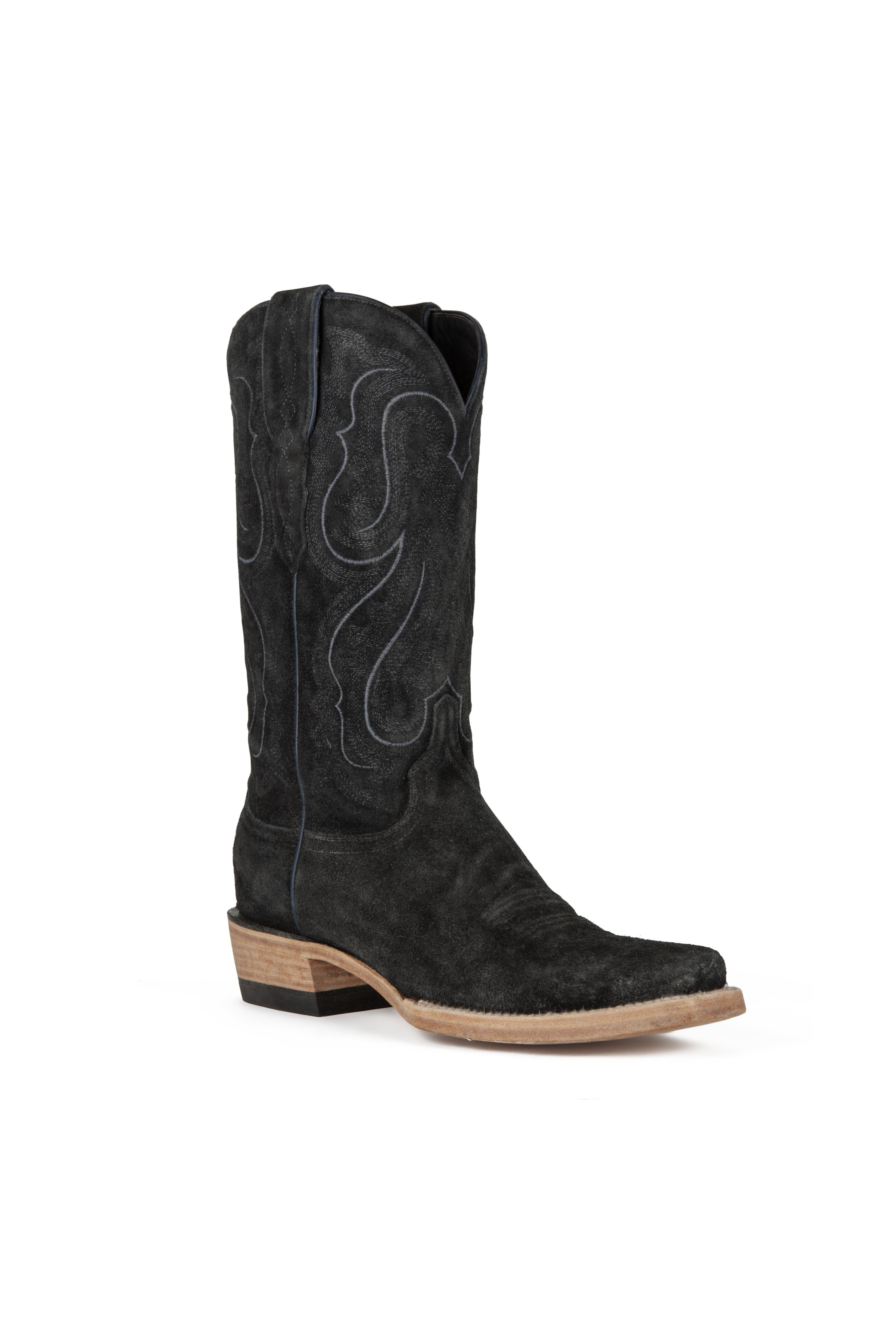 Resistol Boots - Roughout Suede - Cutter Toe - Stonewashed Black