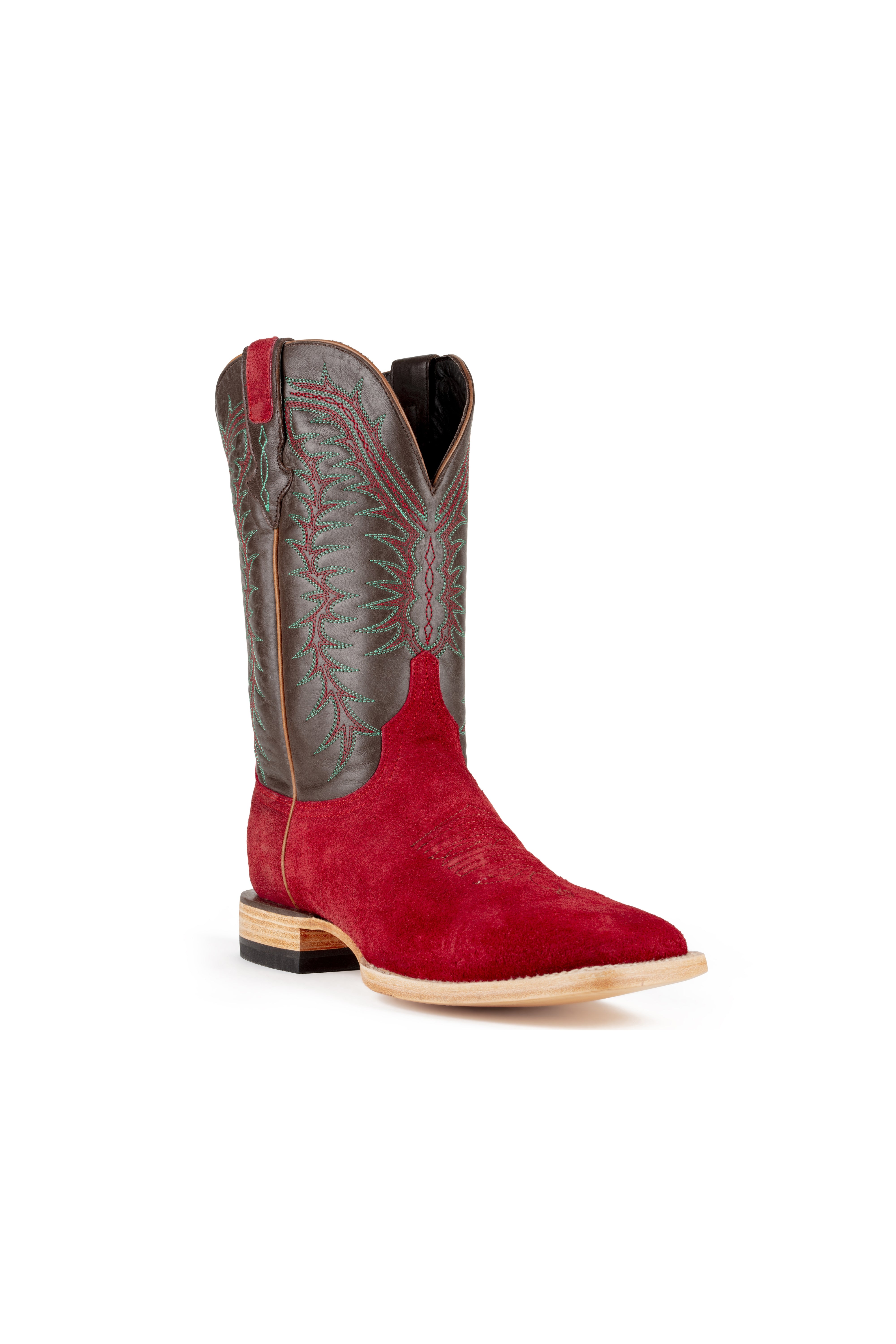 Resistol Boots - Rough Out Suede - Square Toe - Dark Red