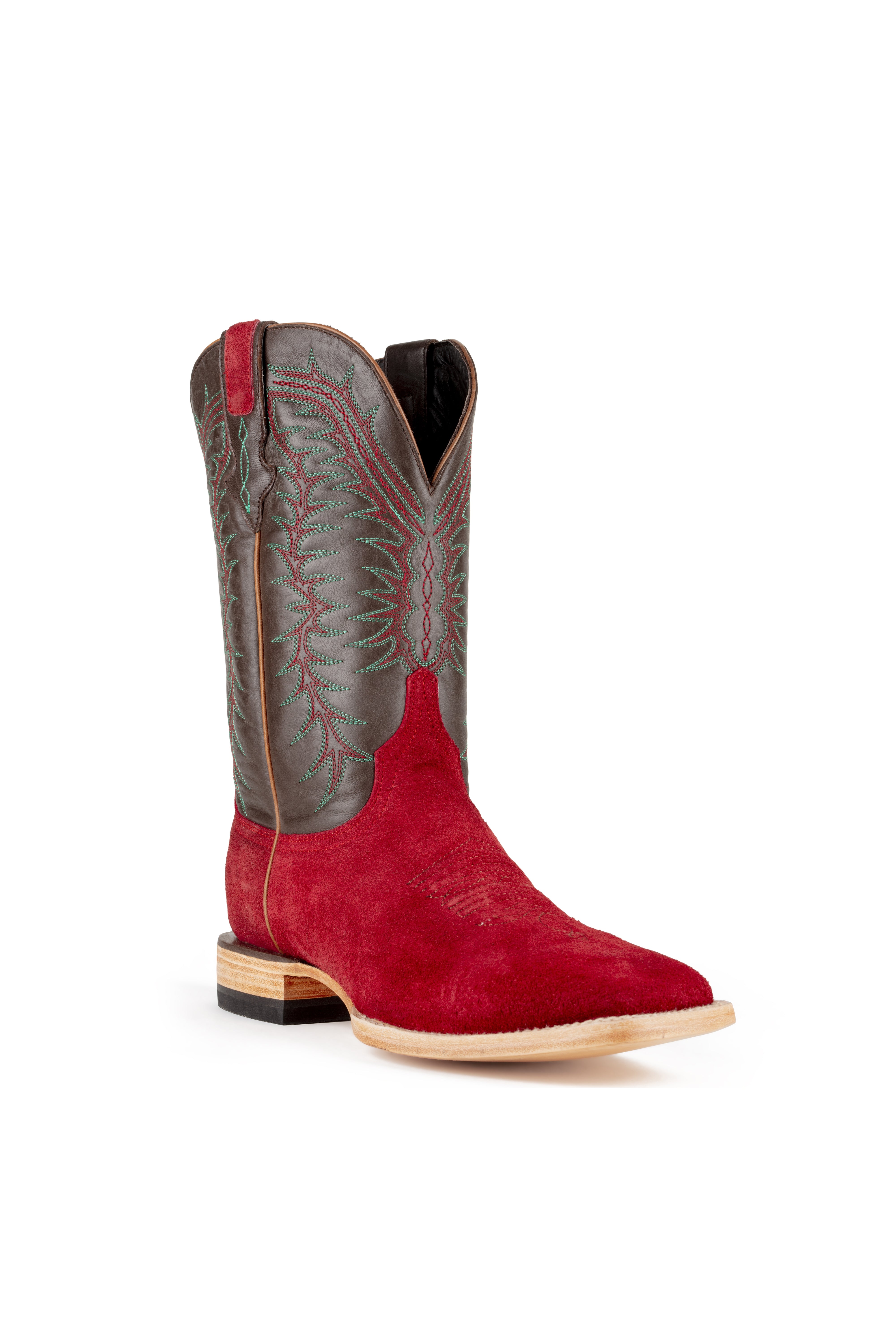 Resistol Boots - Rough Out Suede - Square Toe - Dark Red