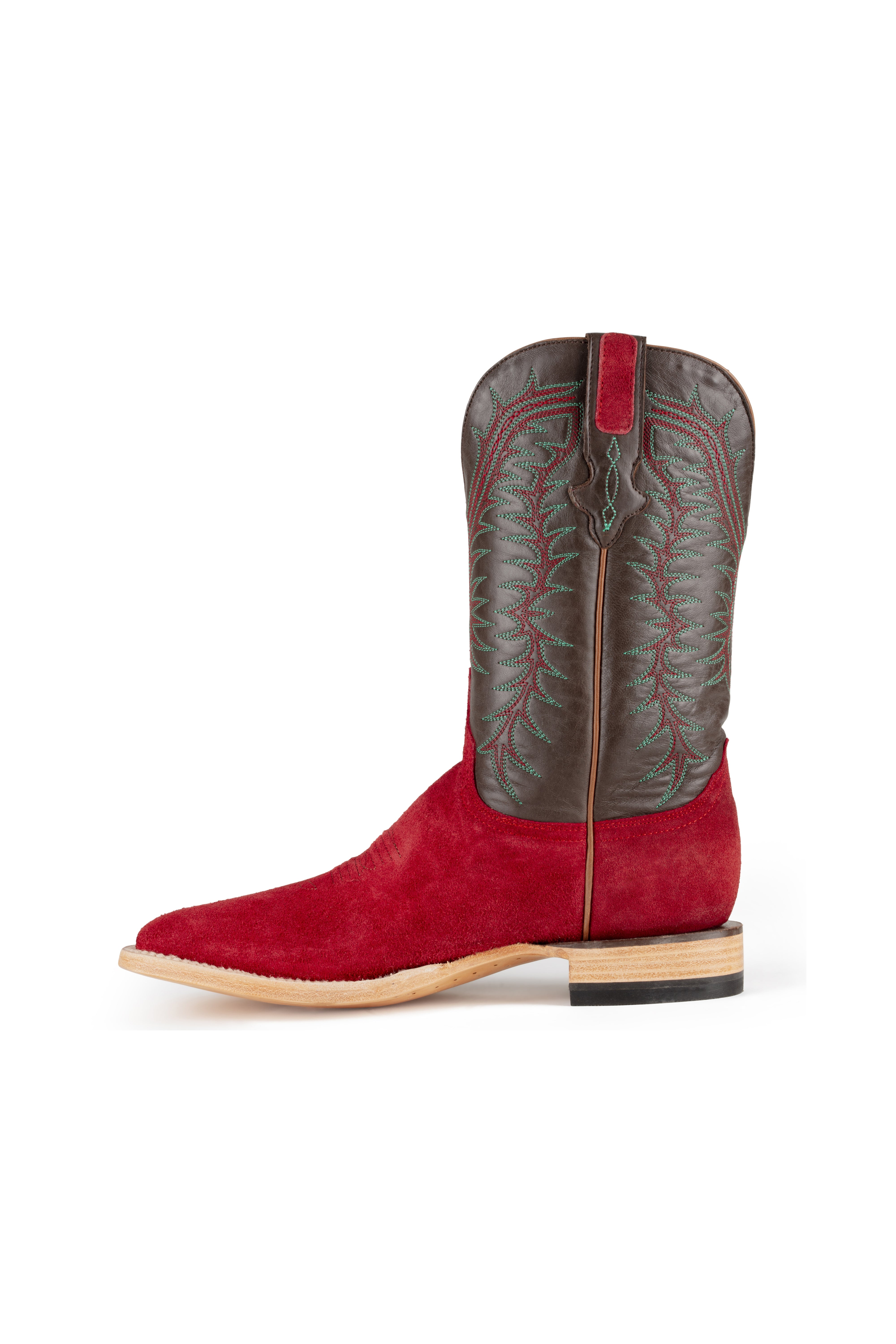 Resistol Boots - Rough Out Suede - Square Toe - Dark Red