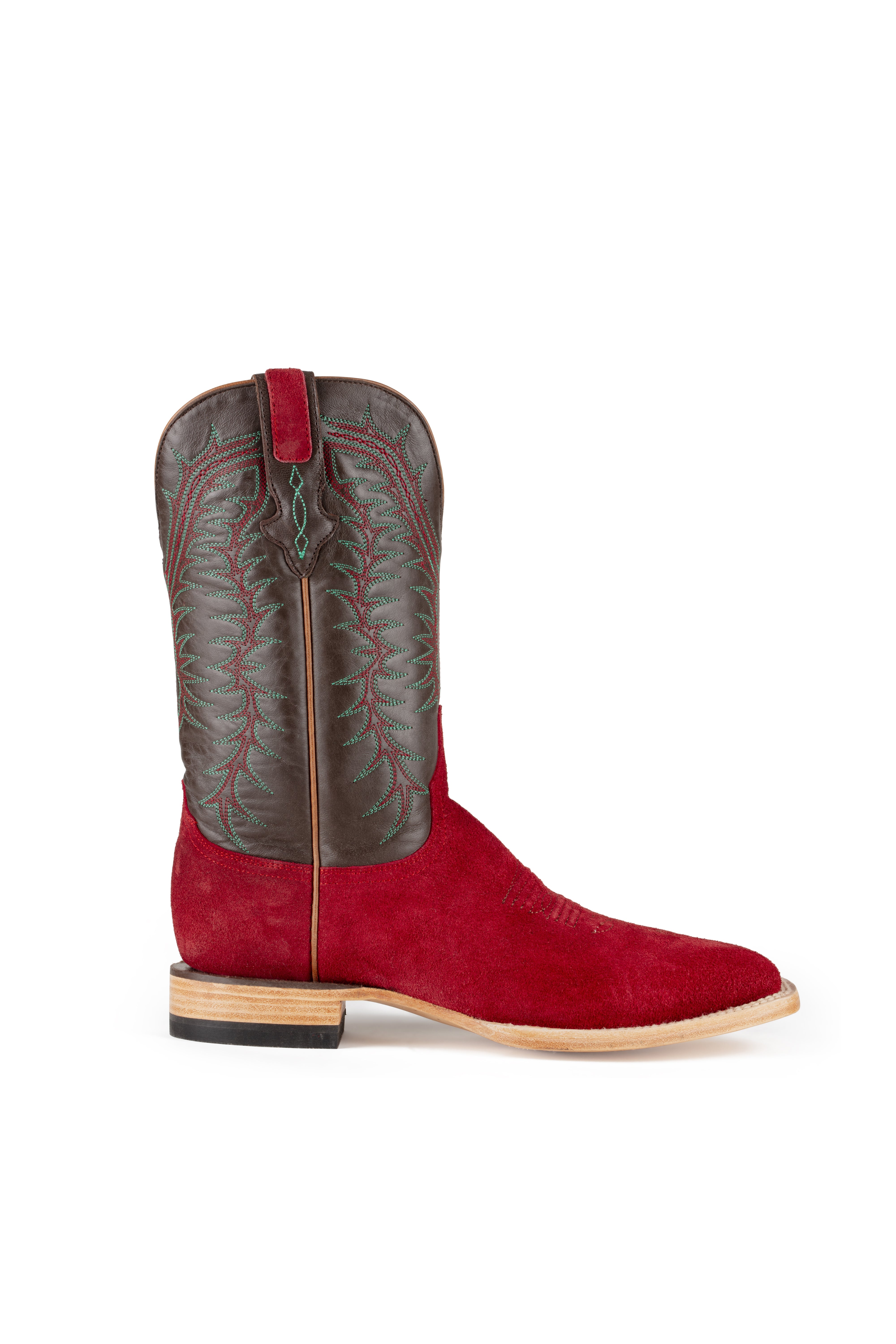 Resistol Boots - Rough Out Suede - Square Toe - Dark Red