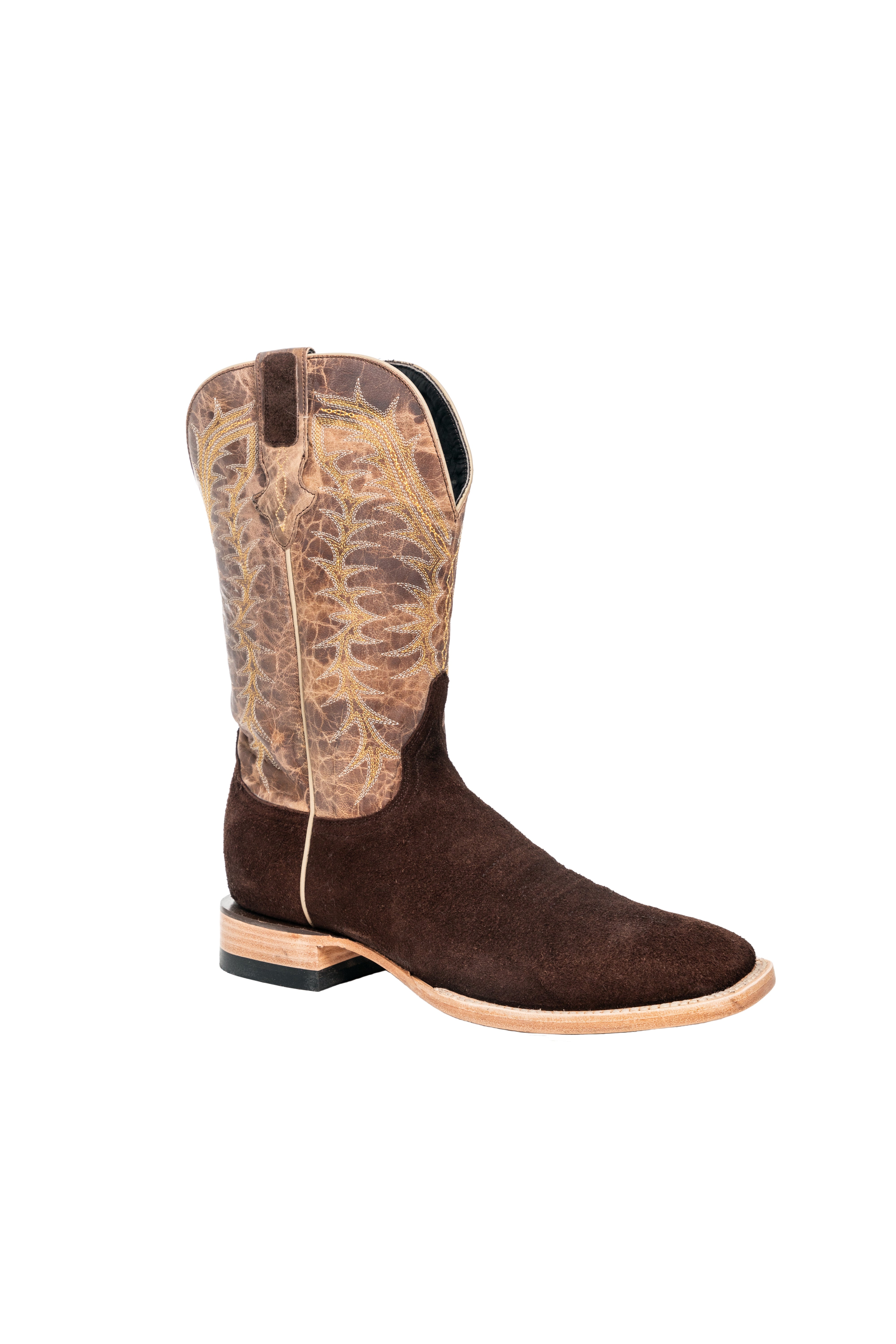 Resistol Boots - Rough Out Suede - Square Toe - Chocolate