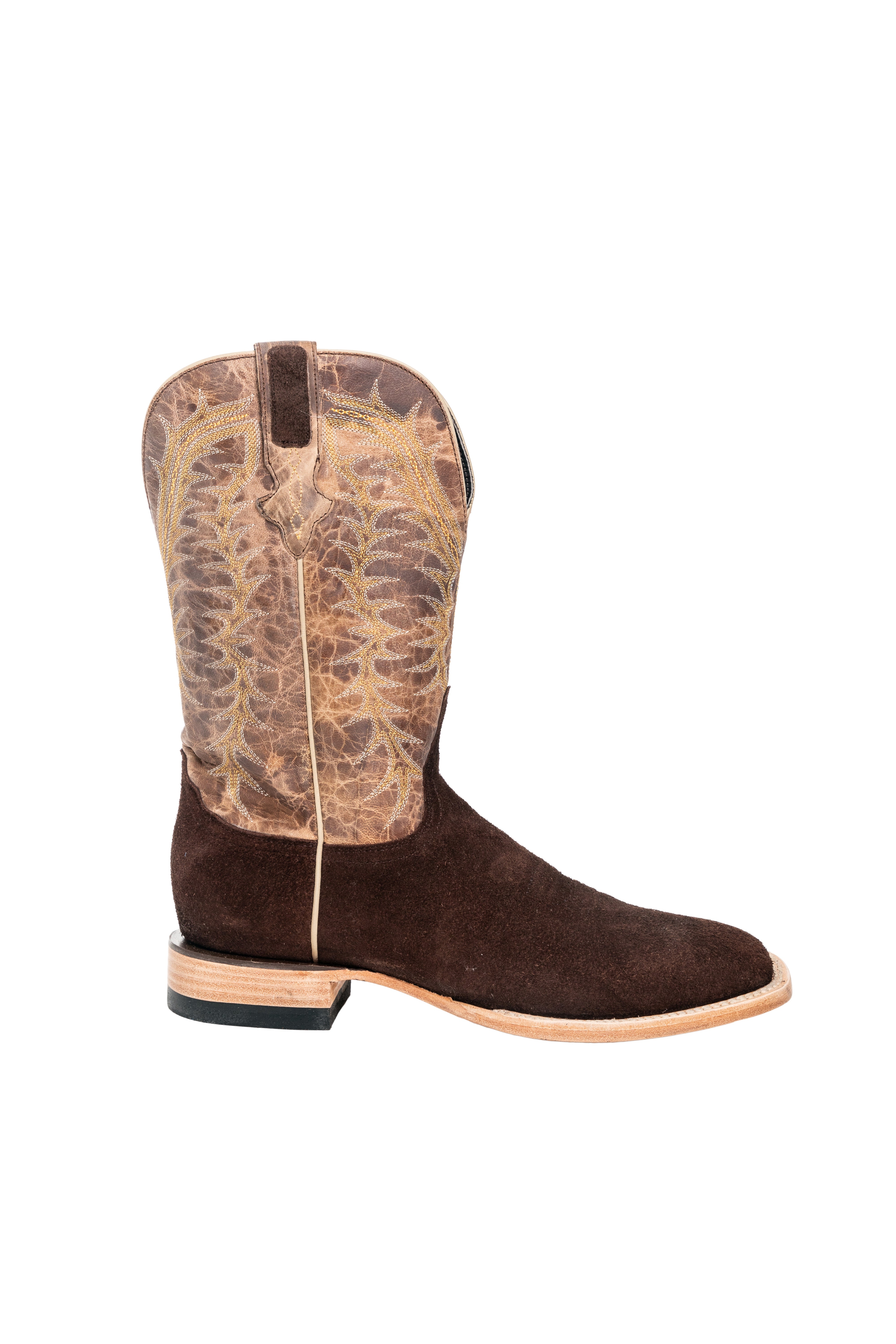 Resistol Boots - Rough Out Suede - Square Toe - Chocolate