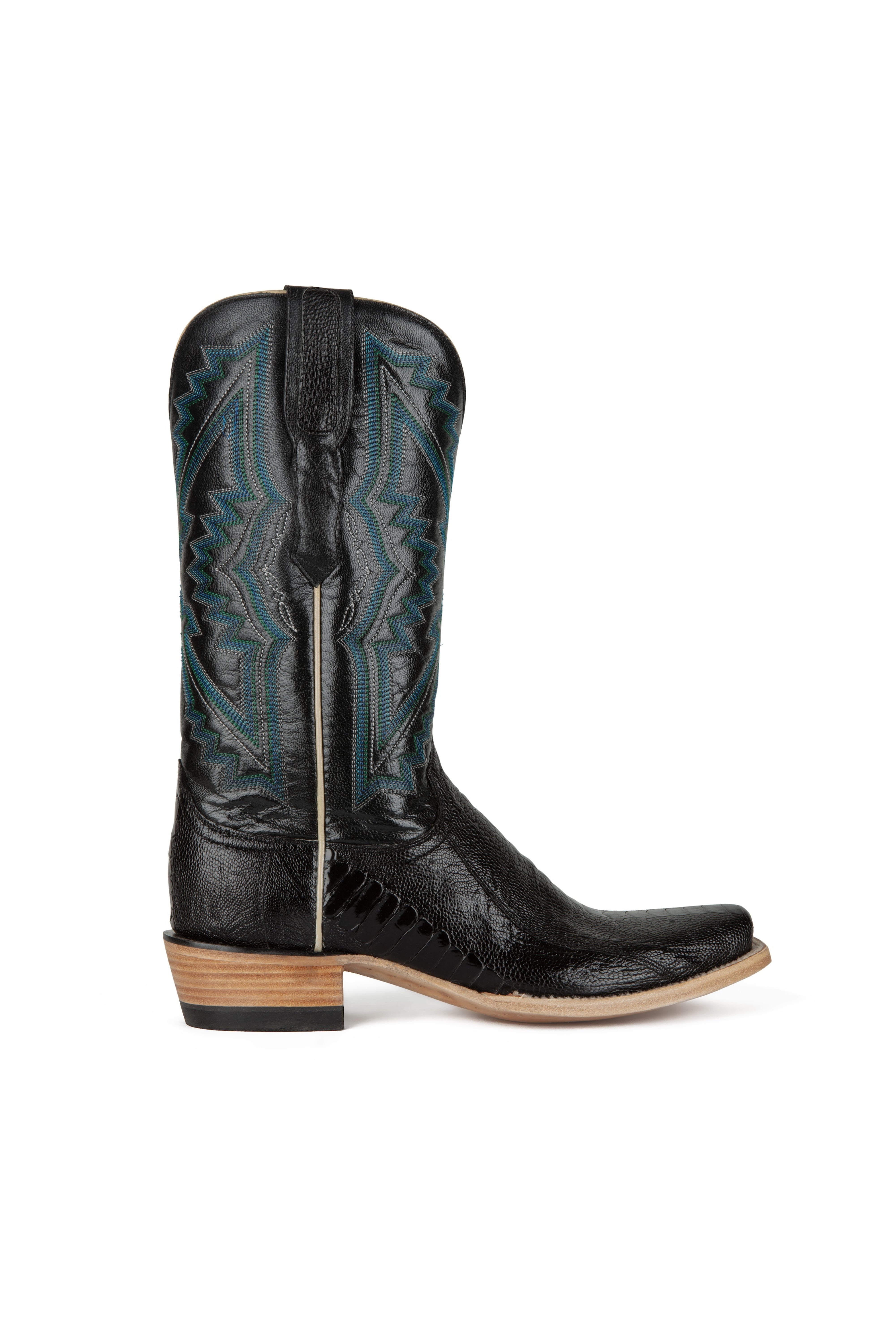 Resistol Boots - Ostrich Leg - Cutter Toe - Black