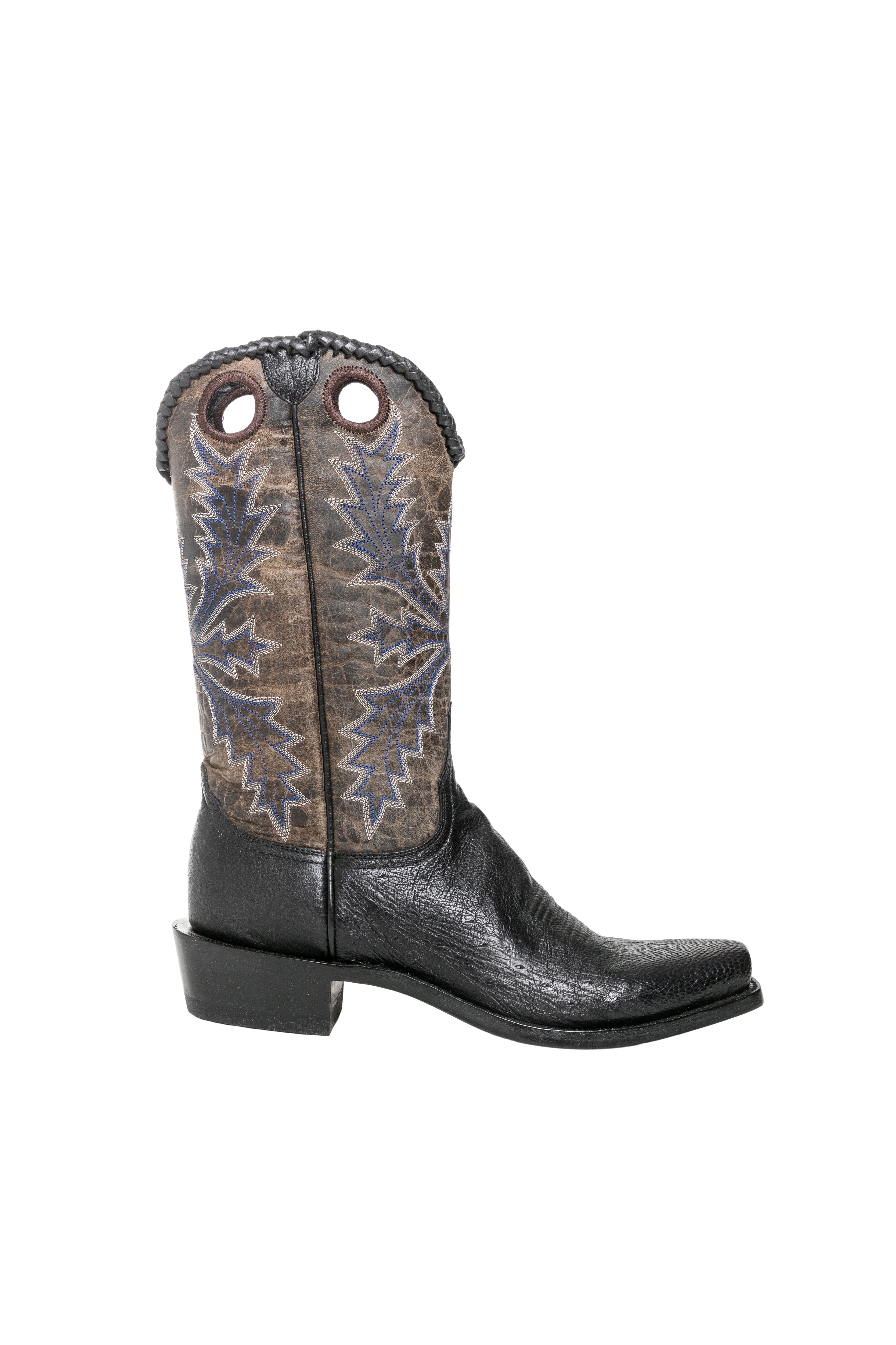 Resistol Boots - Smooth Quill Ostrich - Cutter Toe - Black