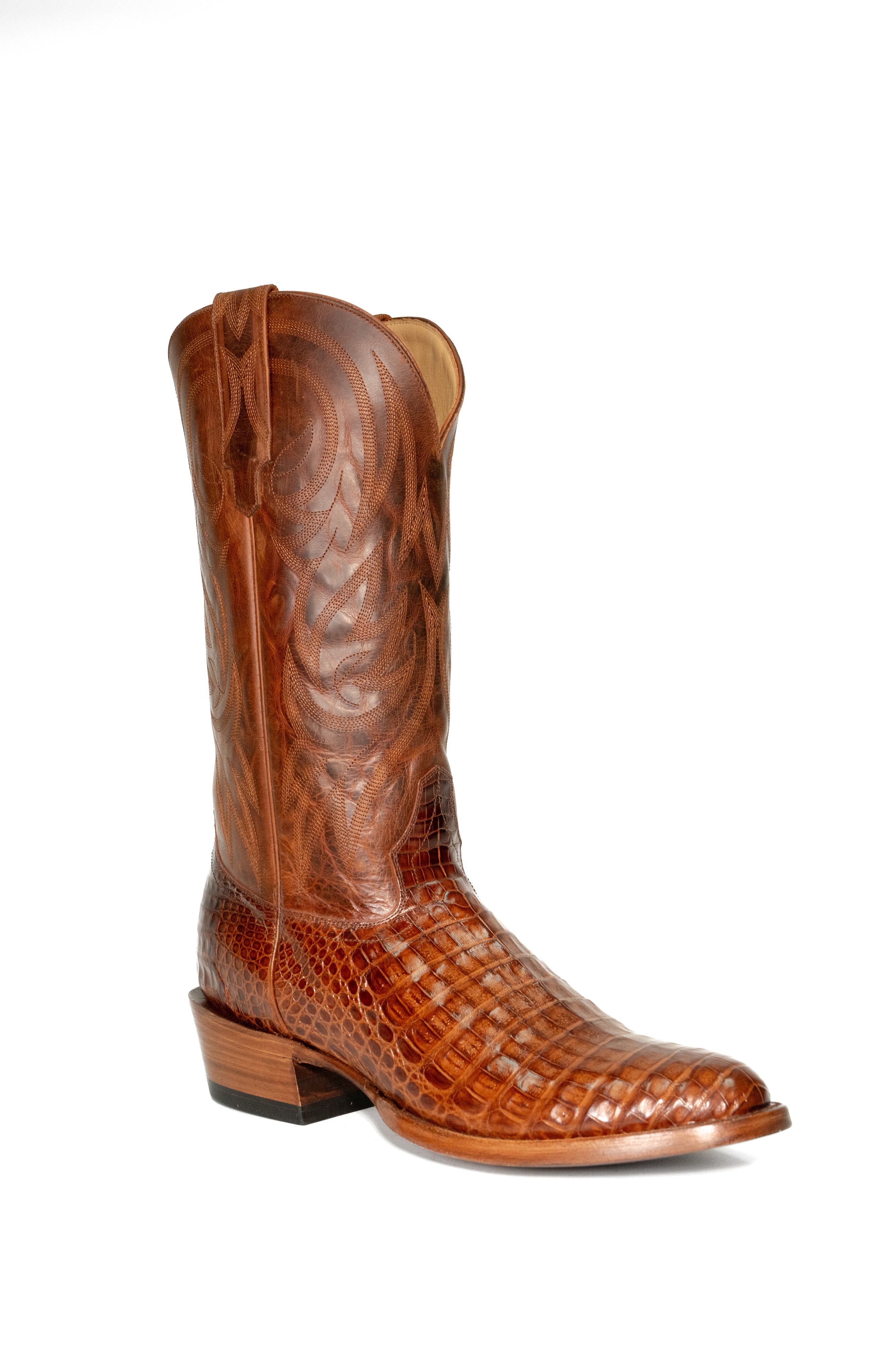 Allens Brand - Little Joe Caiman - Round Toe - Cognac