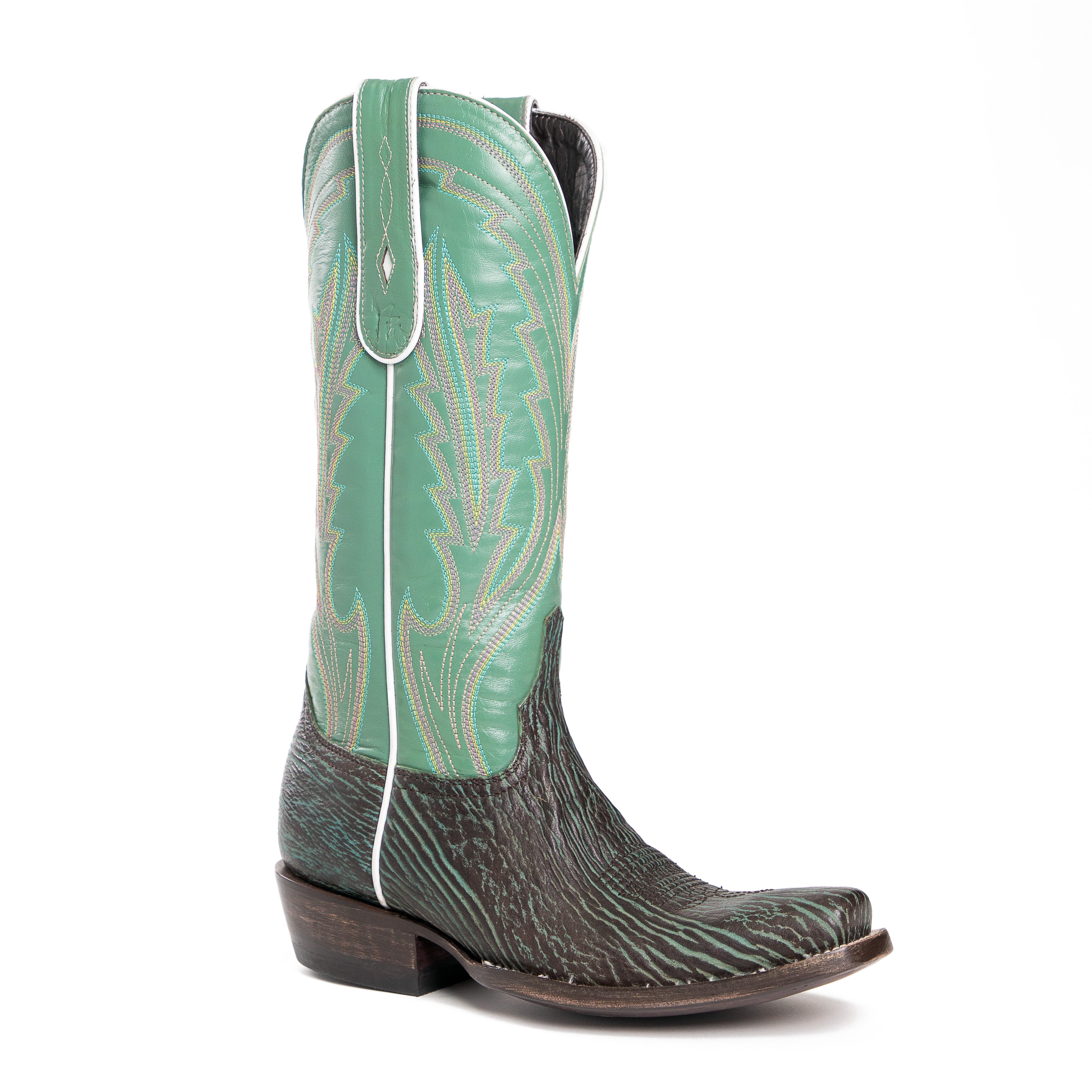 Azulado - Cheyenne Sanded Shark - Cutter Toe - Turquoise