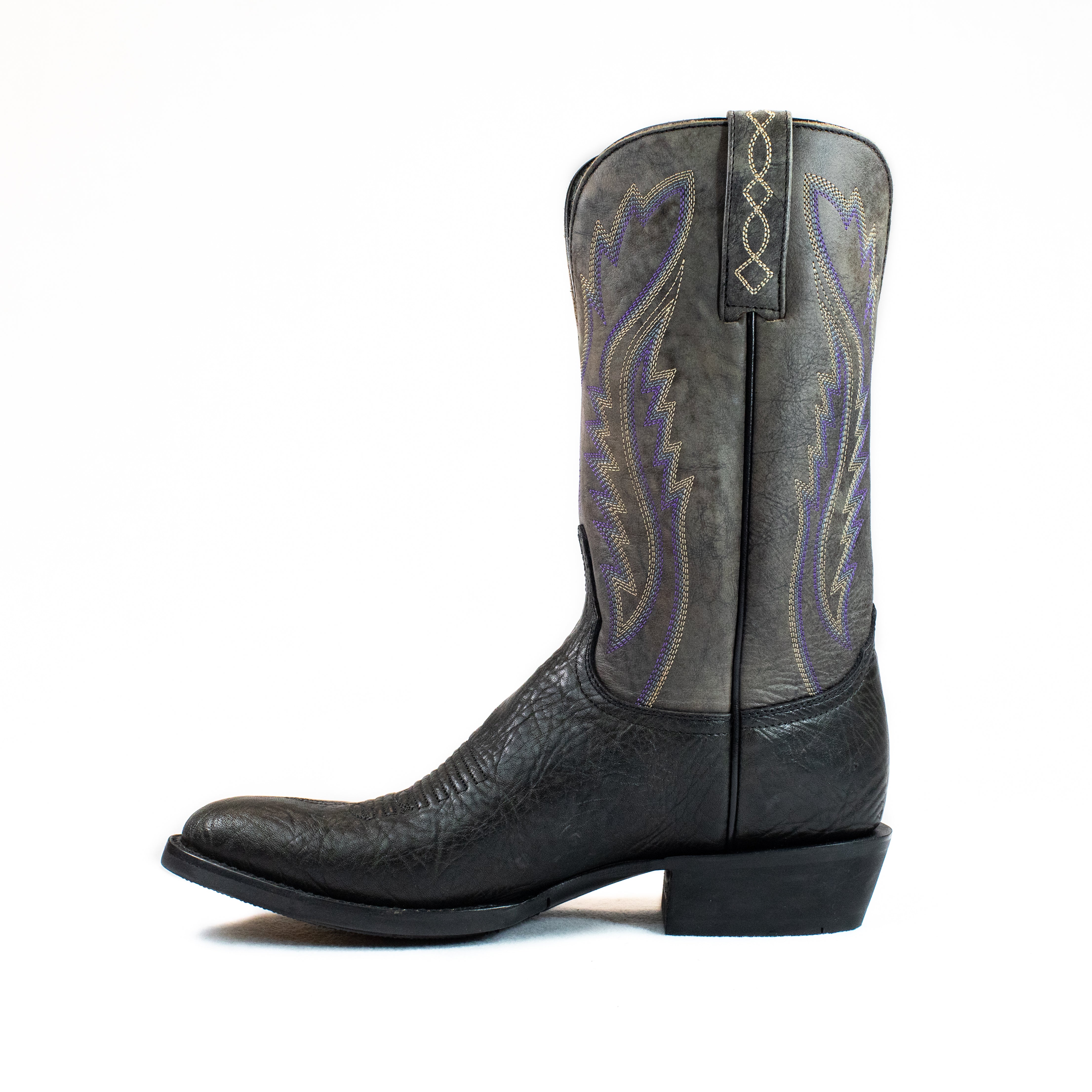 Azulado - Ranch Boot (Rubber Sole) - Round Toe - Black