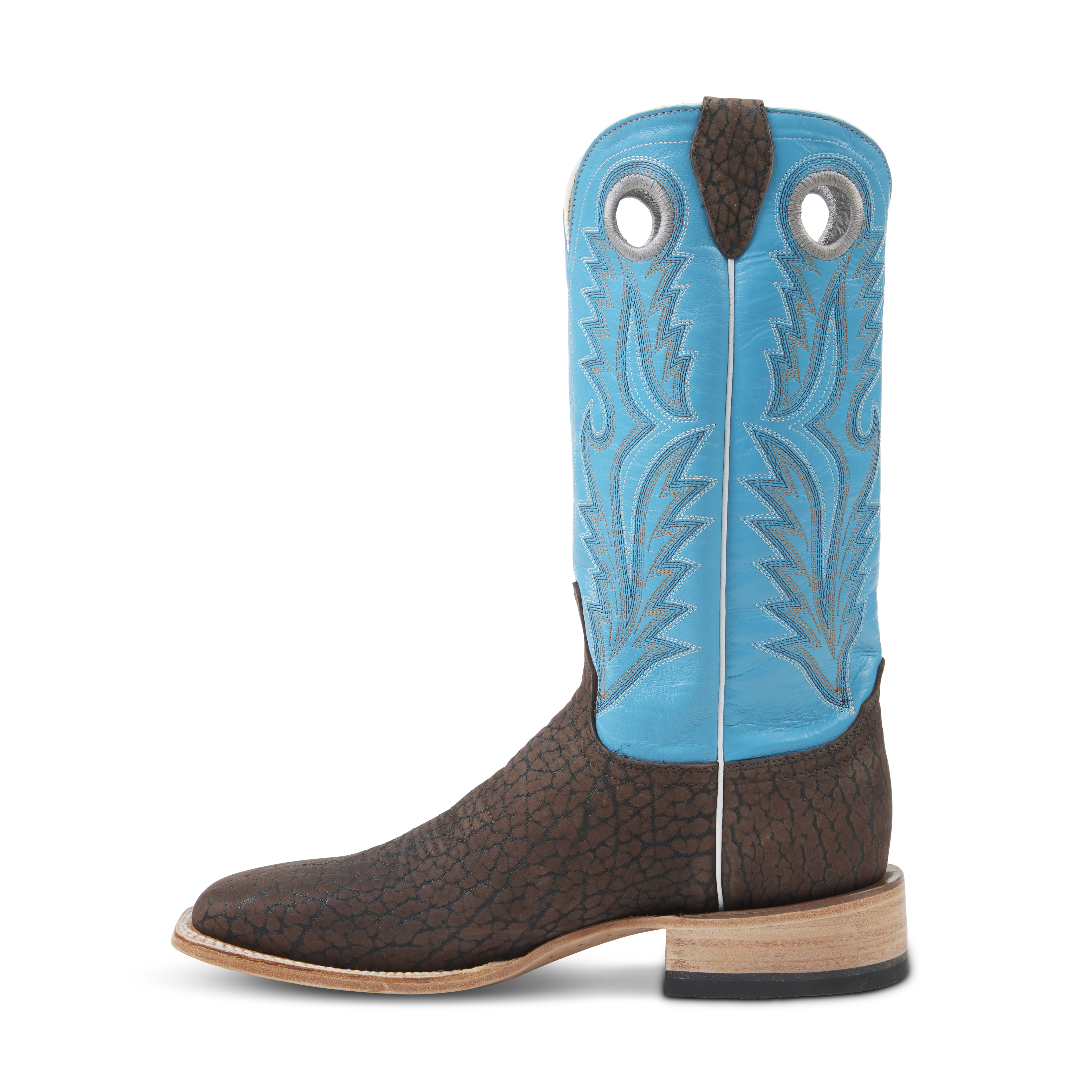 Azulado - Joaquin (Rubber Sole) - Square Toe - Chocolate & Blue