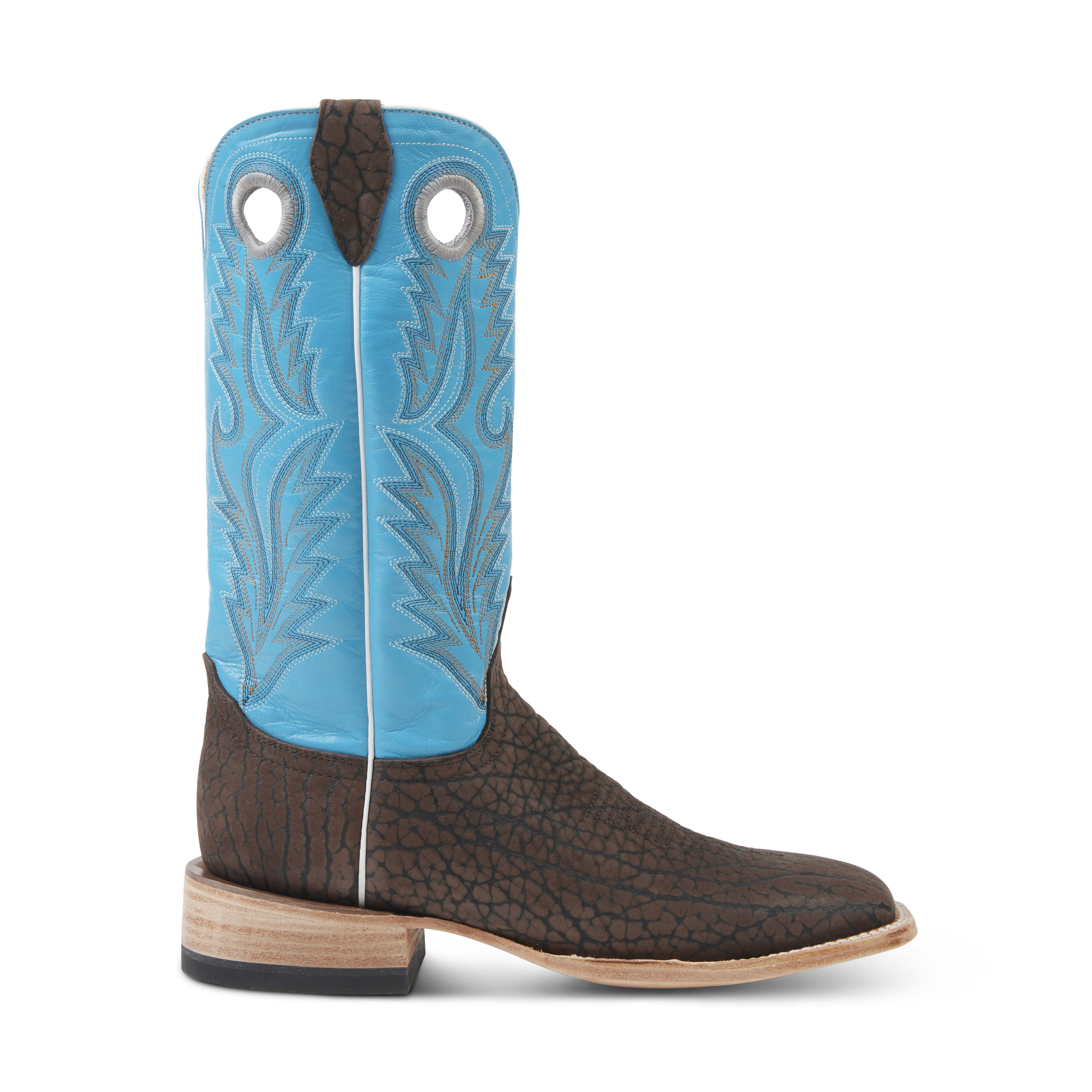 Azulado - Joaquin (Rubber Sole) - Square Toe - Chocolate & Blue