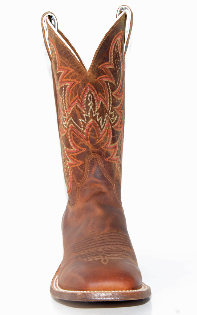 Justin Men's Cognac Ostrich Western Boots - Wide Square Toe