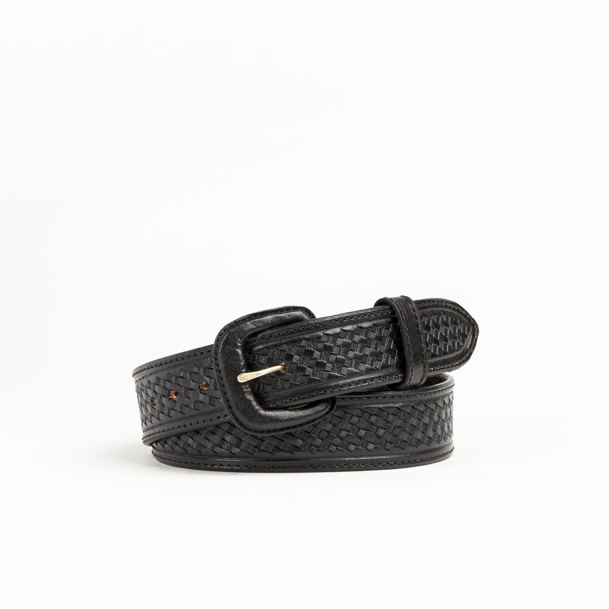 Allens Boots by Vogt Belt Black Large Basket Weave #AB41-571B