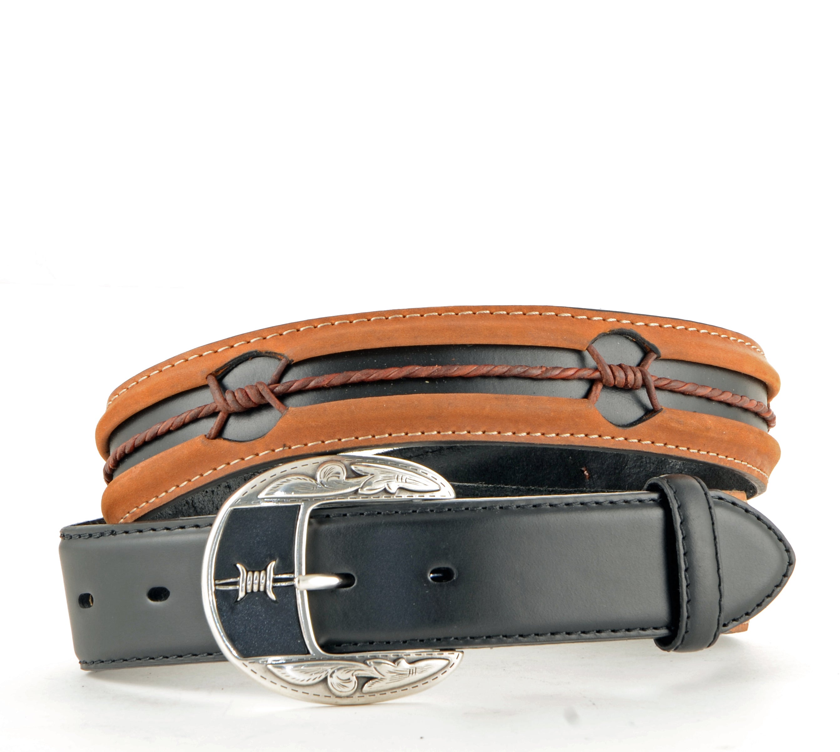 Brighton Leegin Straight Black Fenced In Belt Belt #C10813