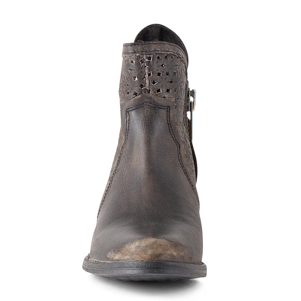 Women's Corral Black/Grey Cutout Shortie Boots #Q0001 view 7