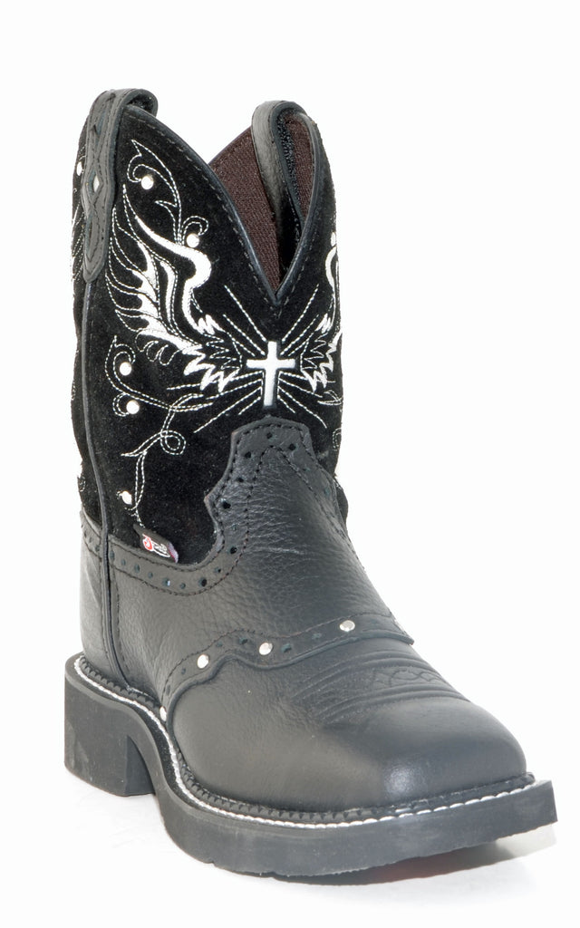 Women's Justin Deercow Black Boots #L9977 view 1