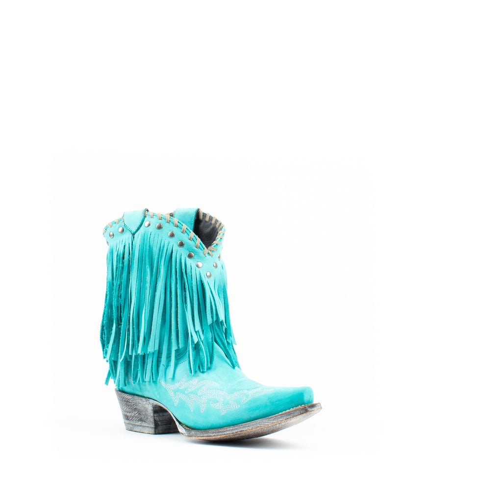 Women's Liberty Black Pilar Nobuck Grease Fringe Boots Turquoise #Pilar LC-FAL013P4D view 1
