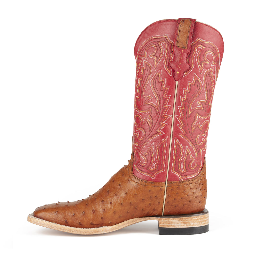 Resistol Boots - Full Quill Ostrich - Square Toe - Cognac view 2
