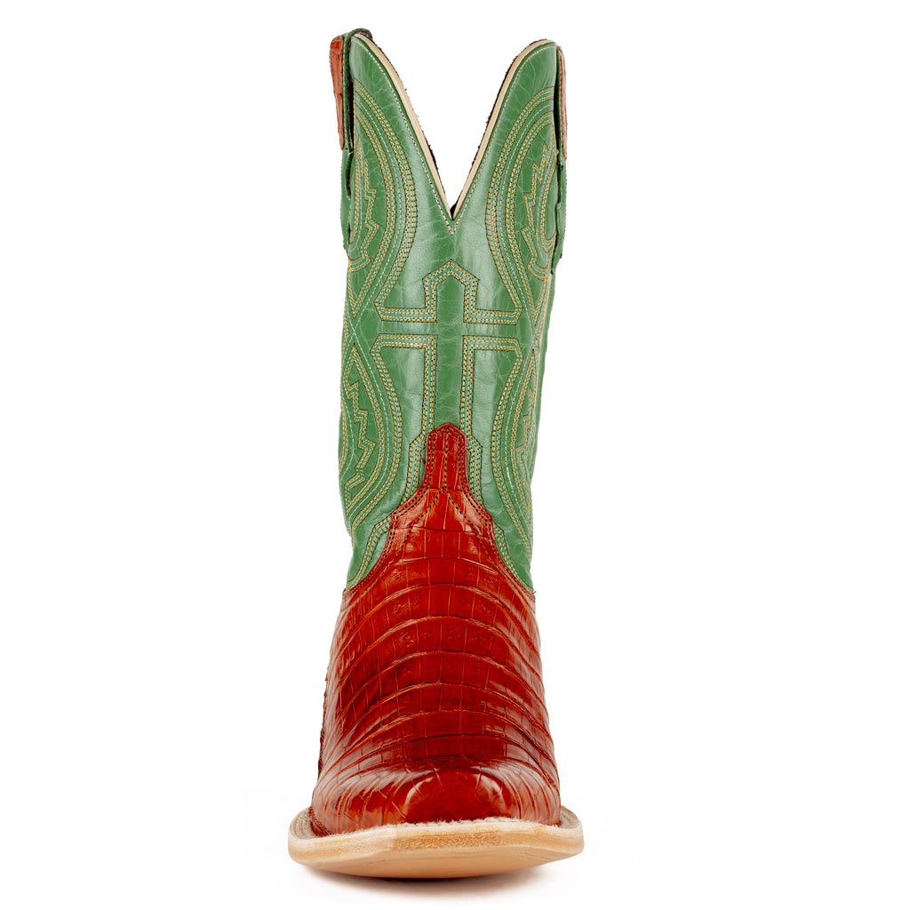 Resistol Boots Caiman Belly Cutter Toe Barnwood Allens Boots