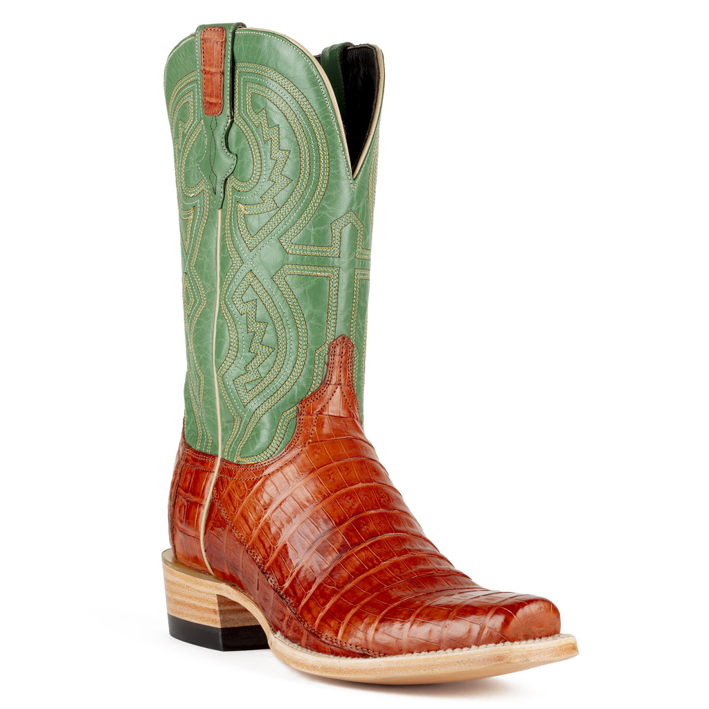 Resistol Boots - Caiman Belly - Cutter Toe - Barnwood view 1