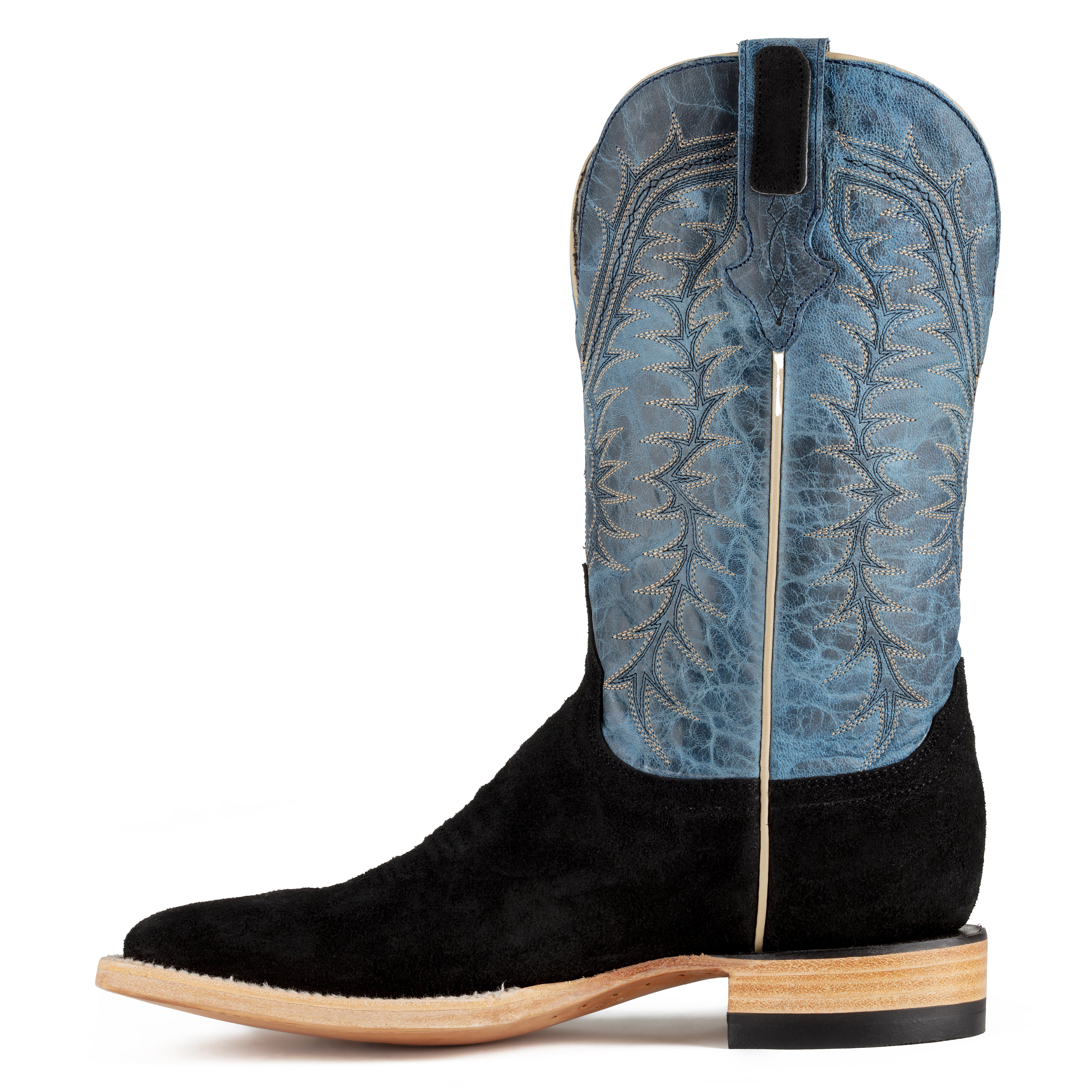 Resistol Boots - Rough Out Suede - Square Toe - Black