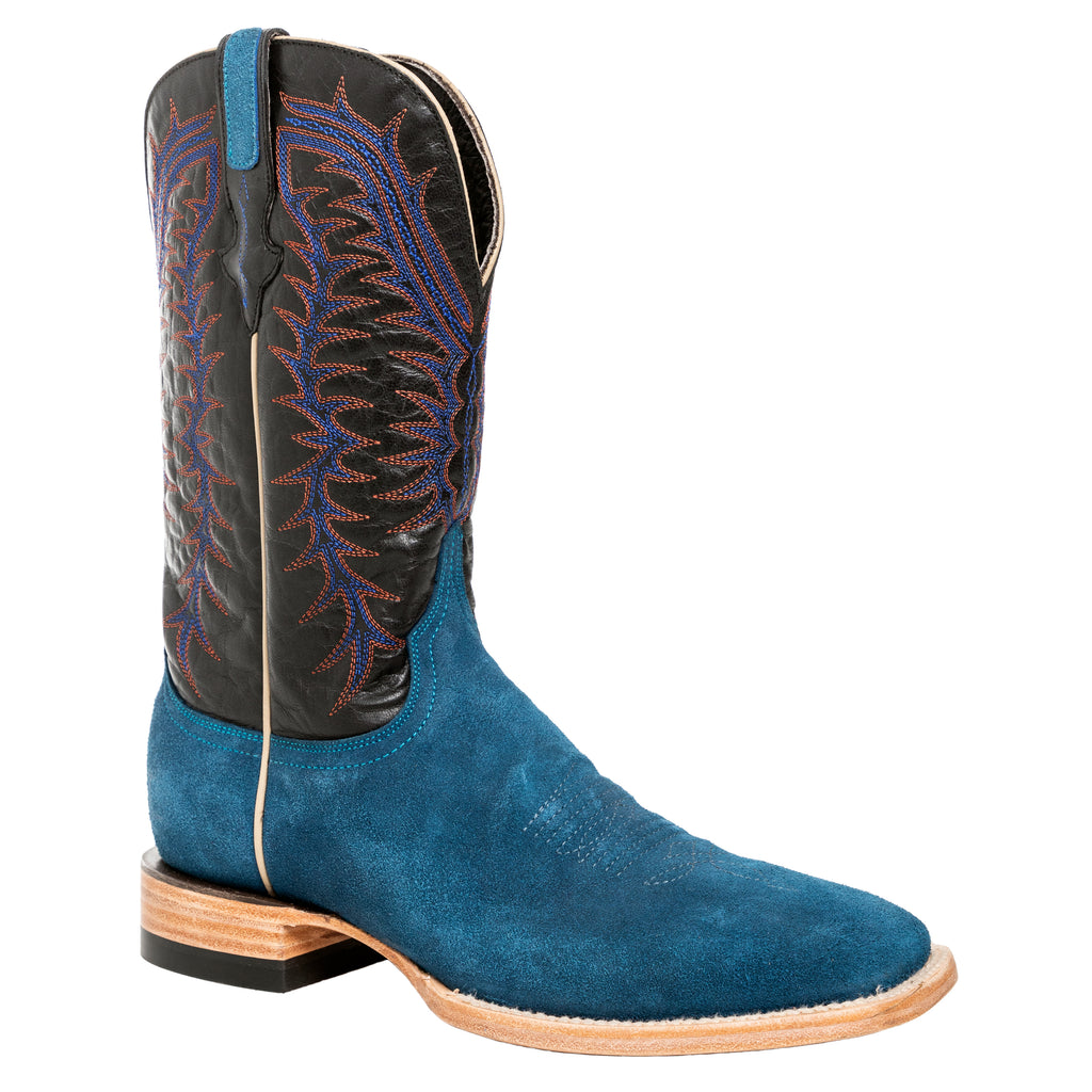 Resistol Boots - Rough Out Suede - Square Toe - Navy view 1