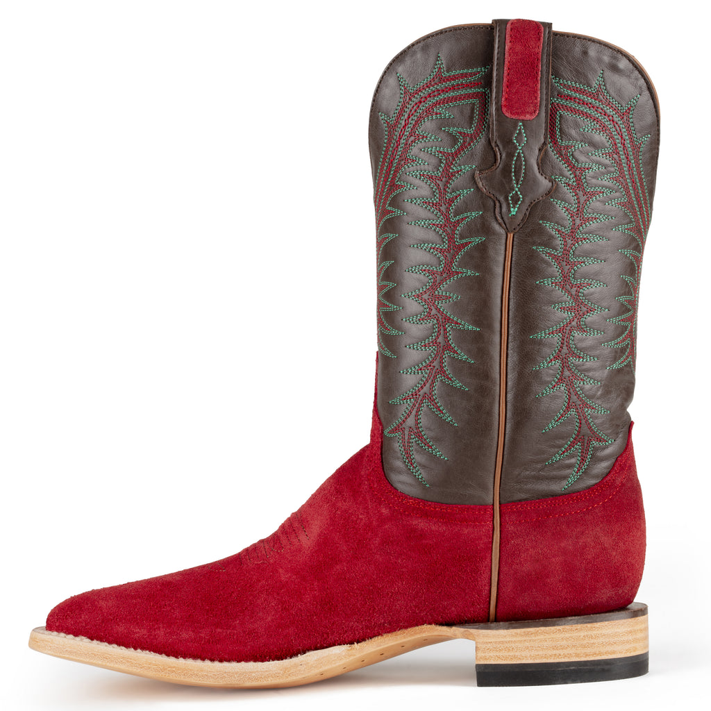 Resistol Boots - Rough Out Suede - Square Toe - Dark Red view 2