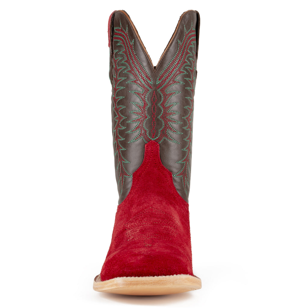 Resistol Boots - Rough Out Suede - Square Toe - Dark Red view 4
