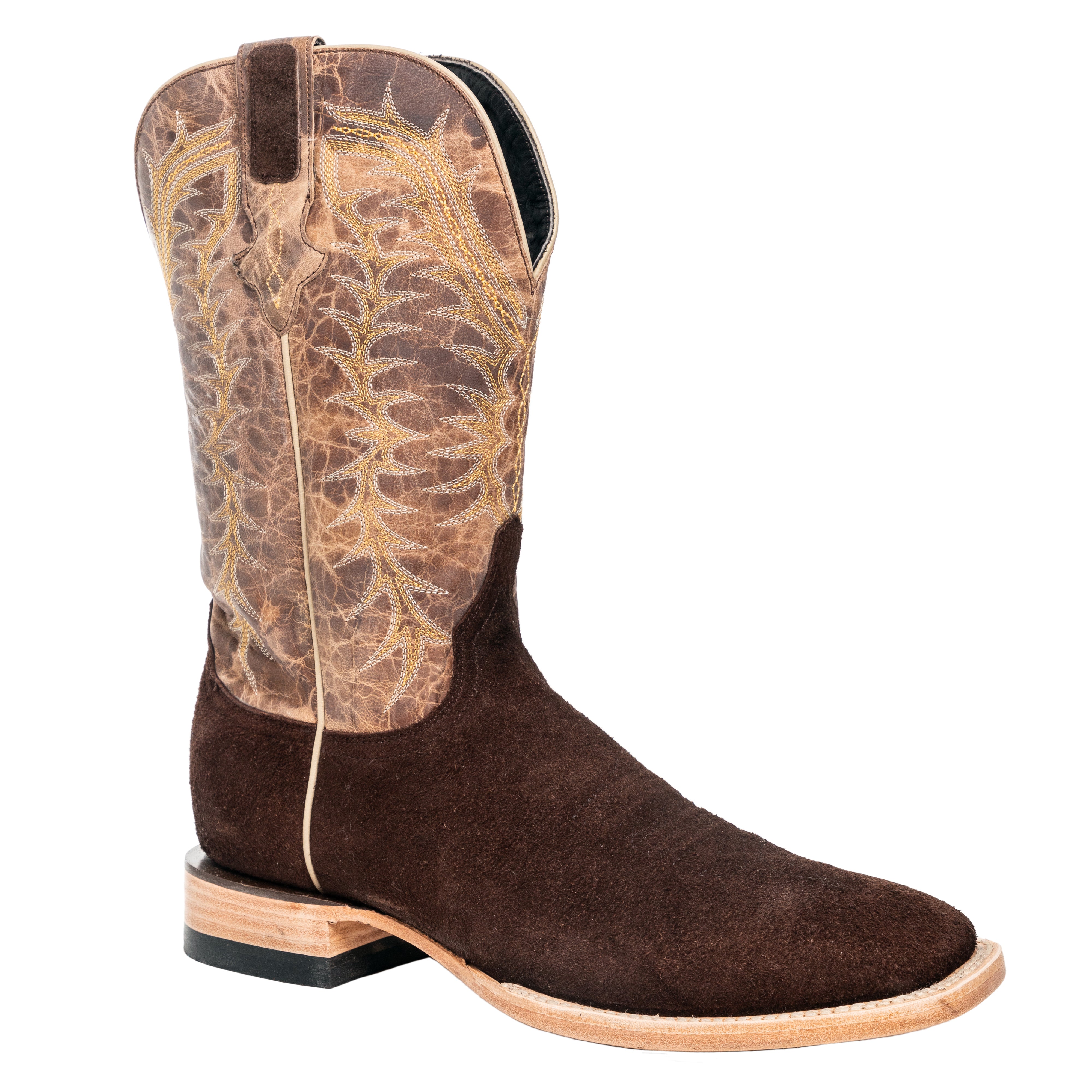 Resistol Boots Rough Out Suede Square Toe Chocolate Allens Boots