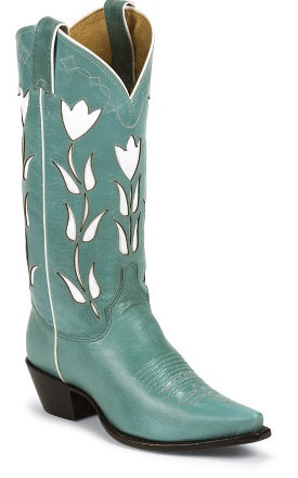 Women's Justin Vintage Goat Boots Turquoise #VJL450 view 1