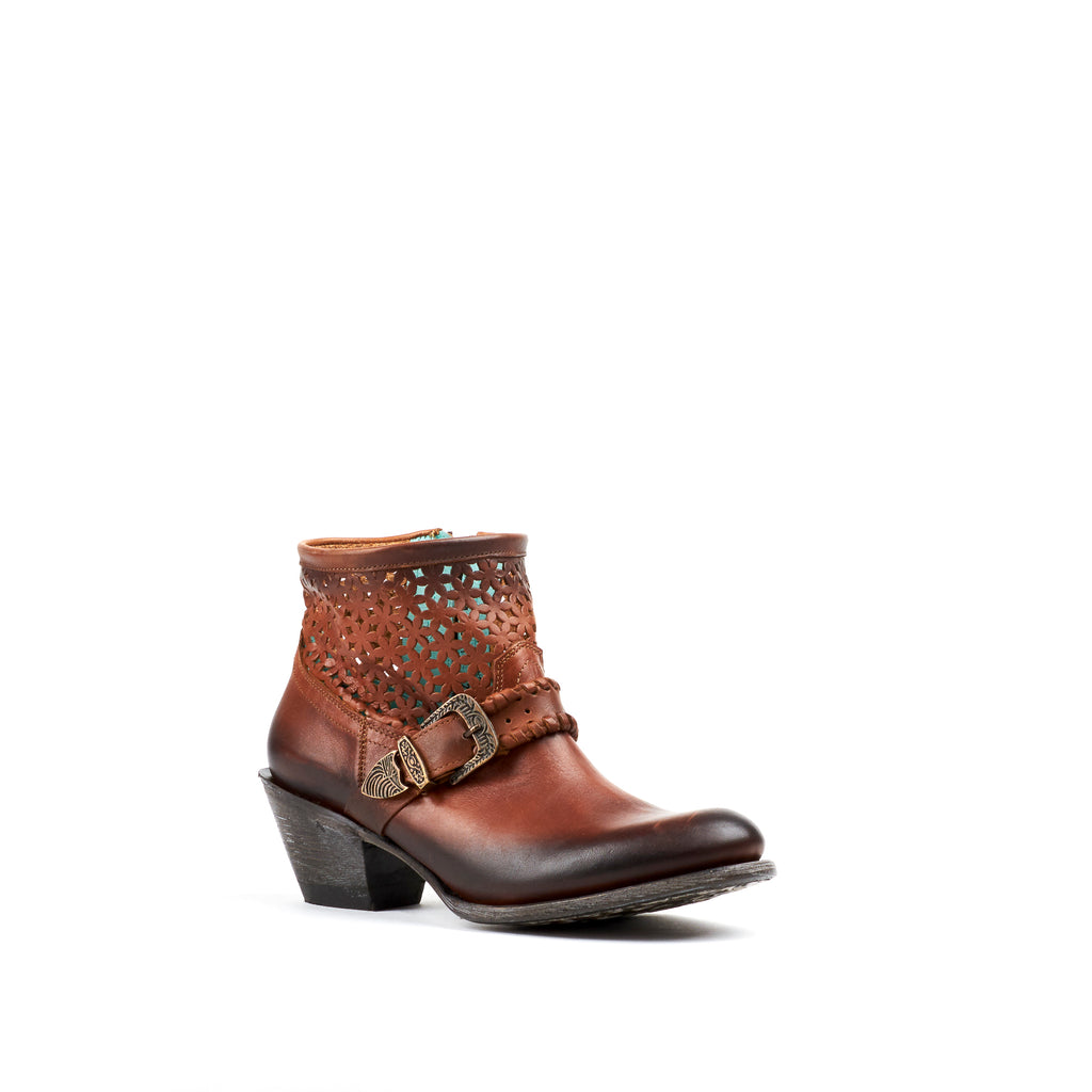 Women's Corral Boot Brown Cutout Ankle #Z0016 view 1